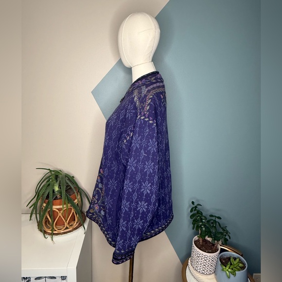 Icelandic Design Wool Blend Floral Tapestry Jacket M Nordic Embroidered Boho 03 - Picture 4 of 14